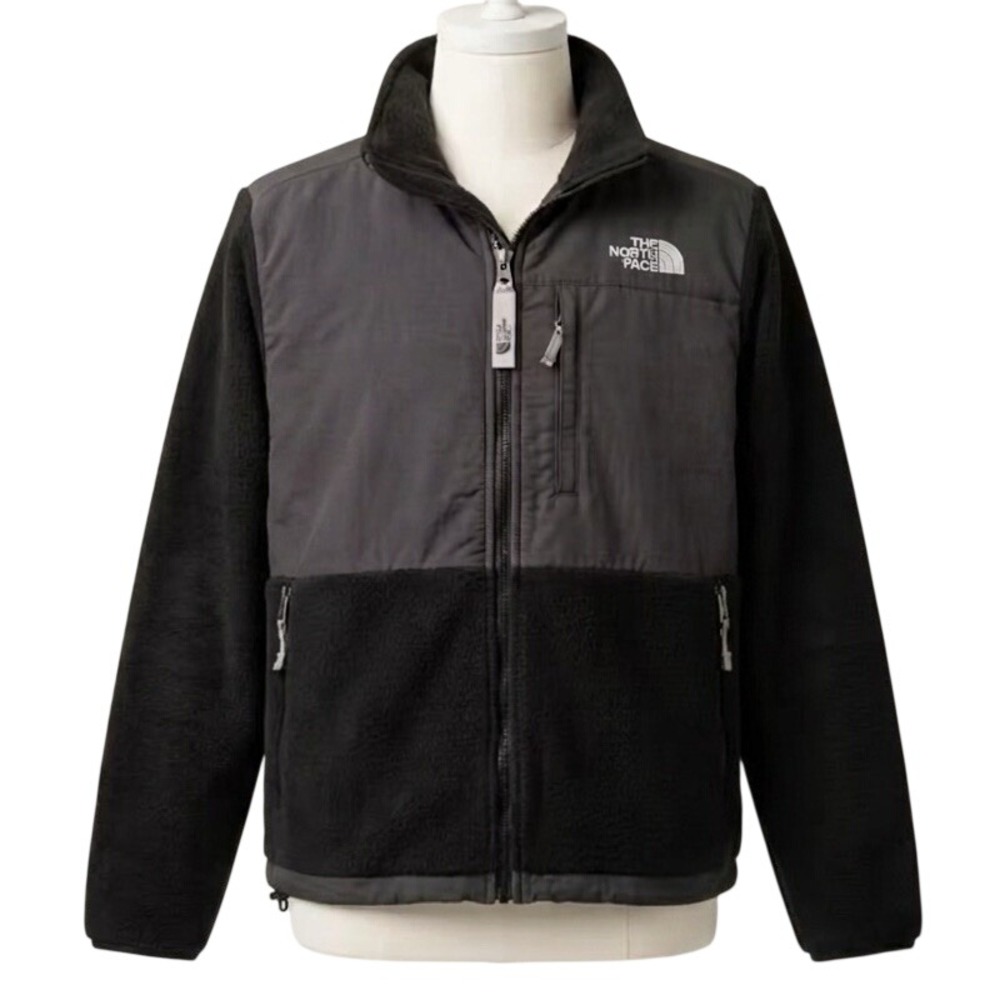 The North Face Womens M 2010 Denali Fleece Jacket A194 Full Zip Black Boxy Retro